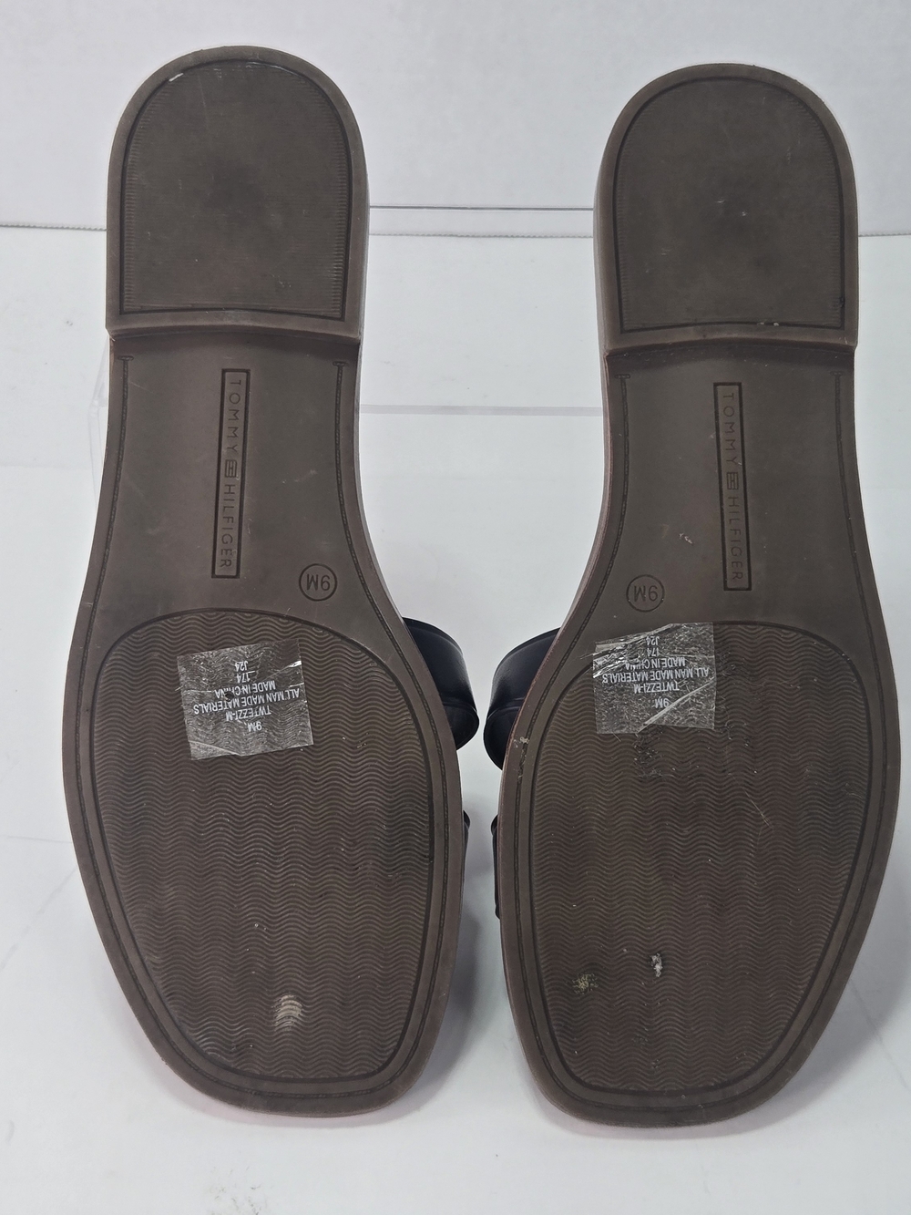 Tommy Hilfiger Terenz Navy Leather Slide Sandals Women's Size 9 - Picture 9 of 12